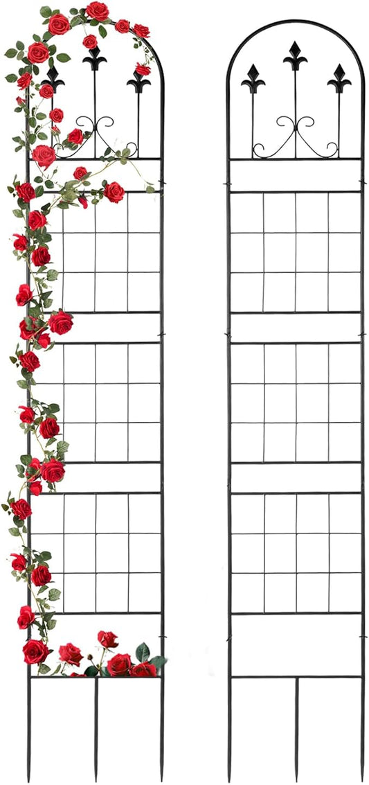 Amoskey 2 Pack 79x13in Durable Garden Trellis for Climbing Plants - Outdoor Trellis Supports for Lush Greenery - Ideal for Vines, Flowers, and Vegetables, Easy Installation & Space-Saving Design