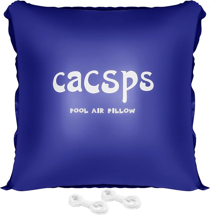 CACSPS Above Ground Pool Pillow - 8x8 Ft Air Pillow for Winterizing, 0.5mm PVC Material, 2X 16.5Ft Rope (Blue)