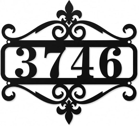 Custom Metal Address Sign Personalized House Number Sign for Front Door Porch Entryway Garden Patio Driveway, Decorative Outdoor Number Plaque for House Exterior Wall Decor Gift