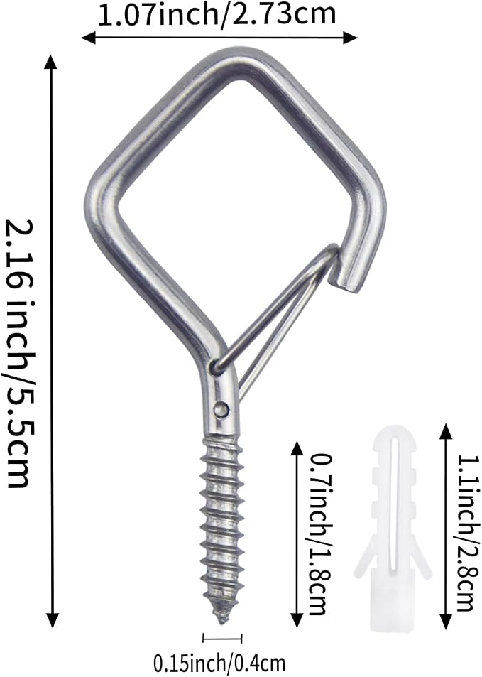 100 PCS 304 Stainless Steel Eye Screw Hooks for Hanging Heavy Duty.Ceiling Hooks for Hanging Plants,Cup,Wind Chime,Bird Feeders, String Lights at Indoor&Outdoor