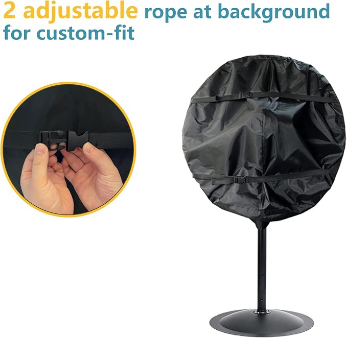 Bitubi Wall Mount Fan Cover,Waterproof Outdoor Fan Covers,Compatible for 30 Inch Industrial Fan and Pedestal Fan,Heavy Duty 600D oxford Dustproof Fan Cover (Black)