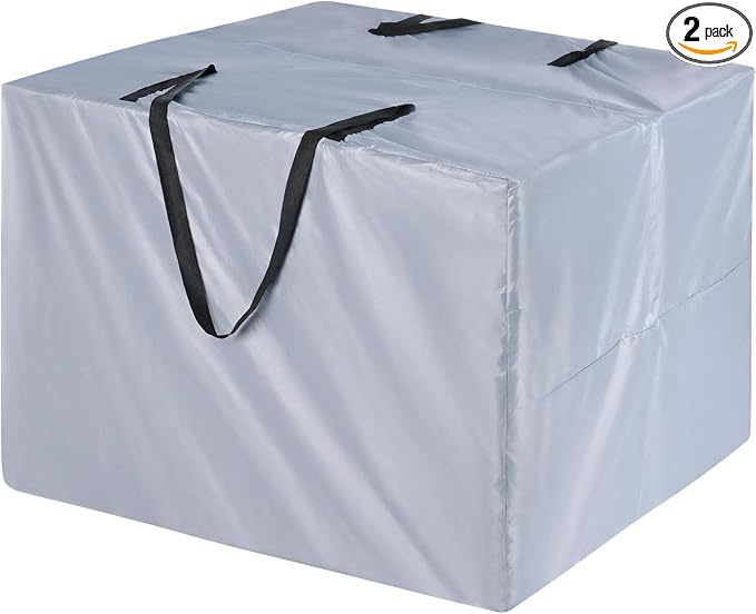 M METERXITY Outdoor Patio Cushion Storage Bags, 32" x 32" x 24" (L x W x H) Grey Waterproof Windproof Easy Loading Space-Saving