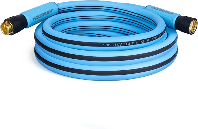 Garden Hose 5/8" x15FT, Heavy Duty 450B.P Water Hose Lawn & Garden Watering Equipment 3/4" Solid Brass Fittings