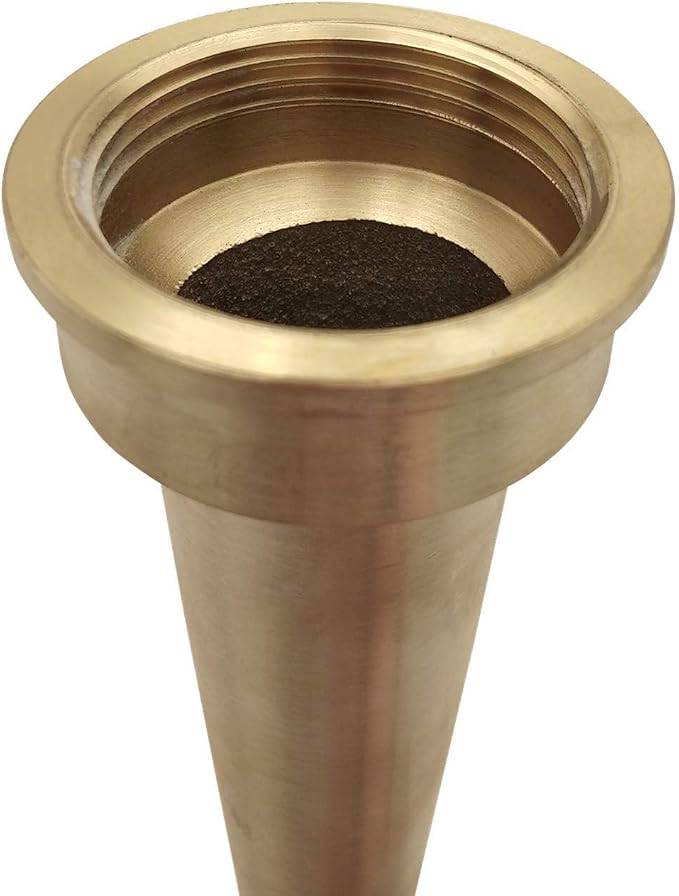 Brass Fire Equipment Plain Hose Nozzle, 1-1/2" NST (NH), 10" Length, 1/2" Orifice