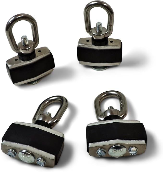 Can-Am Tie Down Anchors (4-Pack) – Twist & Lock Bed Rail Cargo Anchors with Integrated Eyelets – ompatible with Can-Am Defender, Commander, & LinQ Systems – Made in USA