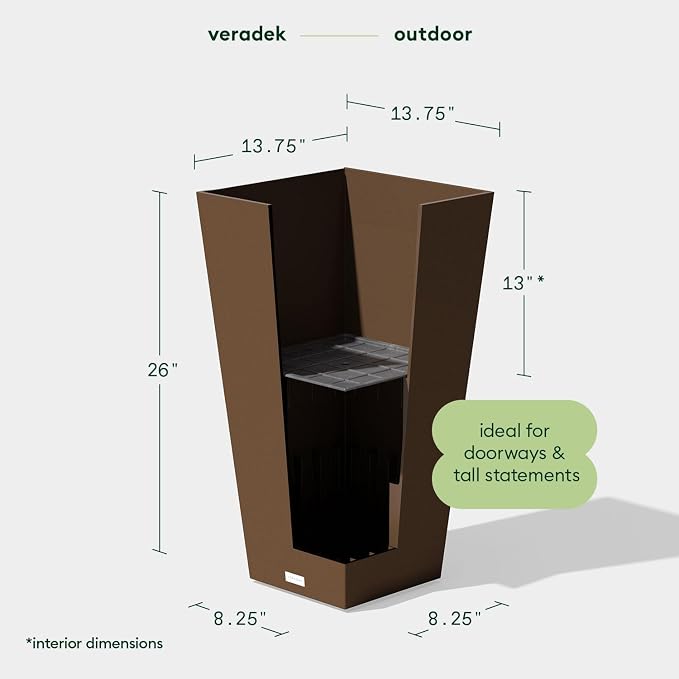 Veradek V-Resin Indoor/Outdoor Taper Planter (26 inch, Espresso)