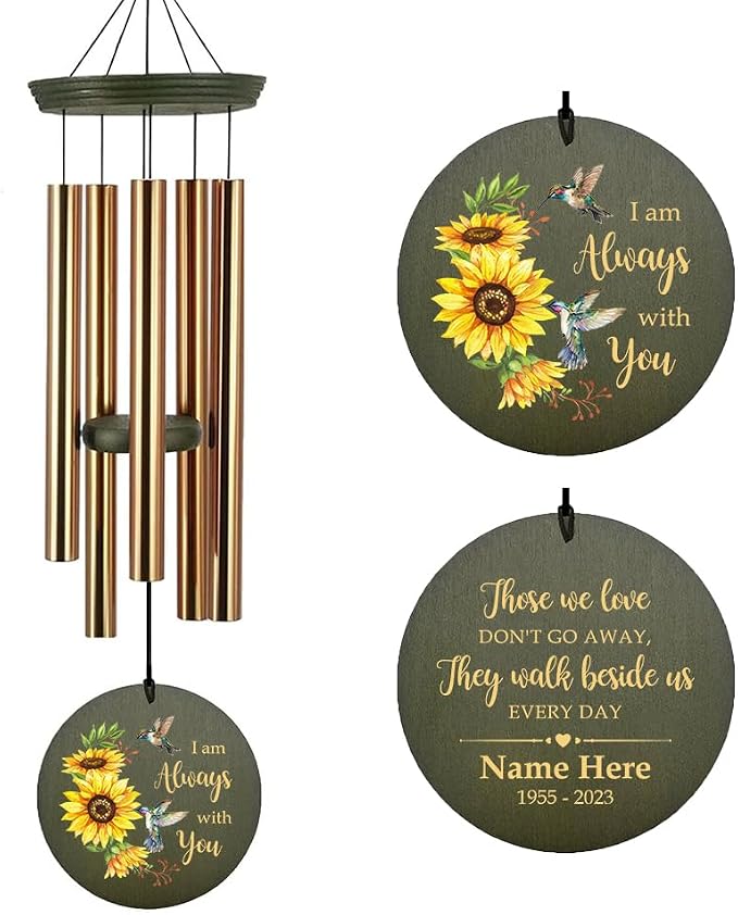ASTARIN Wind Chimes Outdoor for The Loss of Mom Dad, Personalized Customized WindChimes for Loss of Loved One, Memorial Wind Chime as Sympathy Gift, Home Garden Patio Décor, 36''(Produced in Texas)