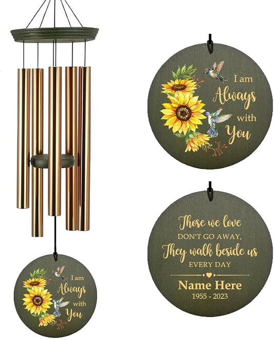 ASTARIN Wind Chimes Outdoor for The Loss of Mom Dad, Personalized Customized WindChimes for Loss of Loved One, Memorial Wind Chime as Sympathy Gift, Home Garden Patio Décor, 36''(Produced in Texas)