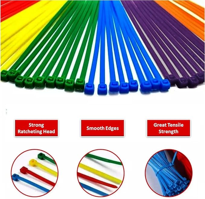 Kable Kontrol Gray Zip Ties 11 Inch 100 Pcs, 50 Lbs Tensile Strength, Self-locking Nylon Colored Cable Ties Wire Wraps for Indoor or Outdoor Use