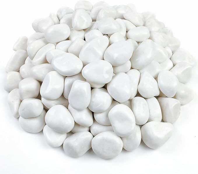 FANTIAN 10 lbs White River Rocks for Plants, 1.5-2.5 Inch Decorative White Stones Pebbles for Indoor Plants, Vase, Terrarium, Landscaping, Garden and Yard