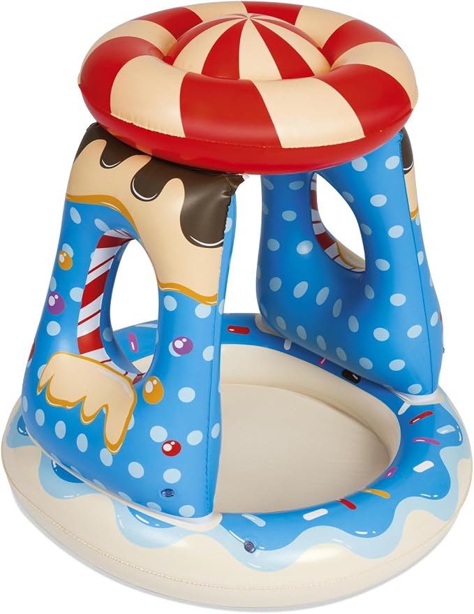 Bestway: H2OGO! Candyville Playtime Pool - 36 x 36 Inflatable Baby Mini Splash Pool, UV Protection Sunshade, Candy Inspired Design, Toddler & Kids 2+