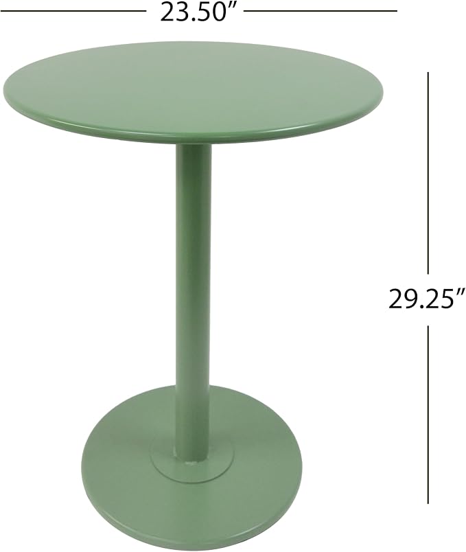 Christopher Knight Home Jodi Outdoor Bistro Set, 3-Piece Bistro Table and Chairs Set of 2, Patio Furniture Set with Iron Frame, Patio Conversation Set for Poolside/Garden Cafeteria, Matte Green