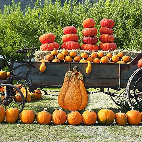 K KILIPES Metal Rustic Pumpkin Yard Stake - Outdoor Fall Decor Garden Stake Autumn Yard Sign for Porch Garden Home Patio Harvest Thanksgiving Halloween Decorations