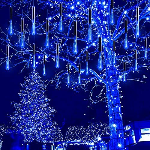 Blue Icicle Lights for Outside, Large Meteor Shower Lights for Christmas by Kwaiffeo