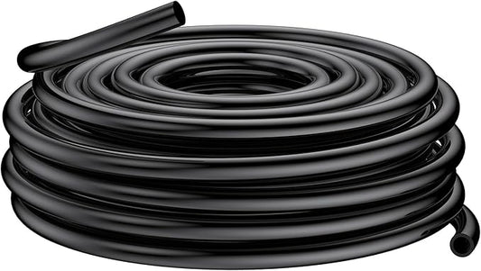 Pawfly 1/2 Inch Drip Irrigation Tubing (50 ft Roll), 1/2 Irrigation Tubing, Black Polyethylene Main Line, Blank Distribution Tubing for Drip Irrigation System, Drip Irrigation Hose for Garden Watering
