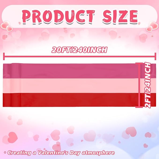 3Pack Lesbian Pride Bunting 2 x 20 Ft Pink Red White Pride Decorations, LGBTQ Lesbian Party Banner for Pride Month, WLW Wedding, Gay Pride Festival, Parade, Porch, Wall, Fence Decor