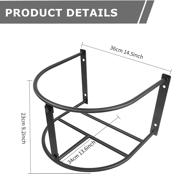 1Pcs Bucket Holder,Heavy Duty Wall Mounted Livestock Water Bucket Detachable Steel Bucket Hanger, Securely Hangs 5 Gallon Horse Water and Feed Buckets