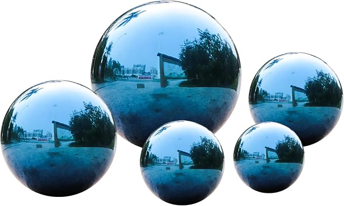 Stainless Steel Blue Gazing Mirror Ball,10inch
