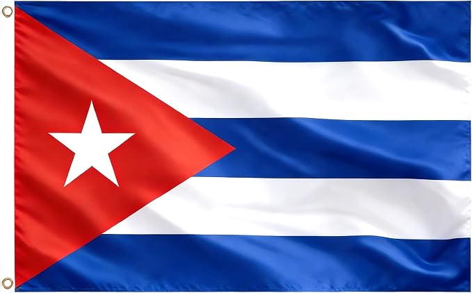 Ahfulife Cuba Flag 3x5 Ft for Revolution Day, 1 Pc Large Cuban National Flag for Outdoor Indoor, Double Sided with Brass Grommets for July 26th Celebrations, Independence Day, Party Street Decor