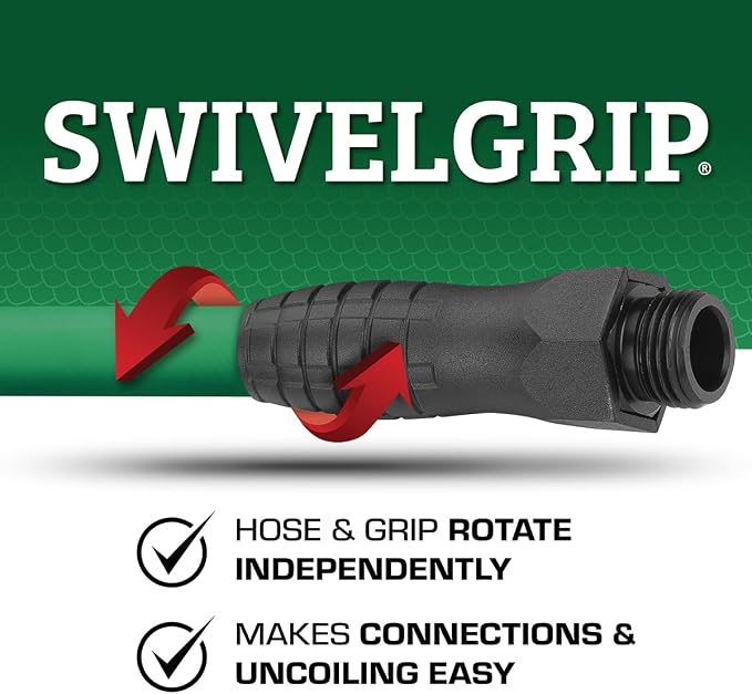 Flexzilla Colors SwivelGrip Garden Hose 5/8 in. x 5 ft., Lightweight All-Weather Water Hose, Durable and Flexible, Leak-Free Connections, Forest Green