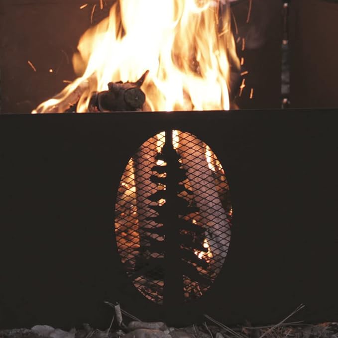 Camco Portable 27 x 8.5" Outdoor 6 Piece Collapsible Steel Campfire Ring with Storage Bag for Safe Natural Wood Burning Fires