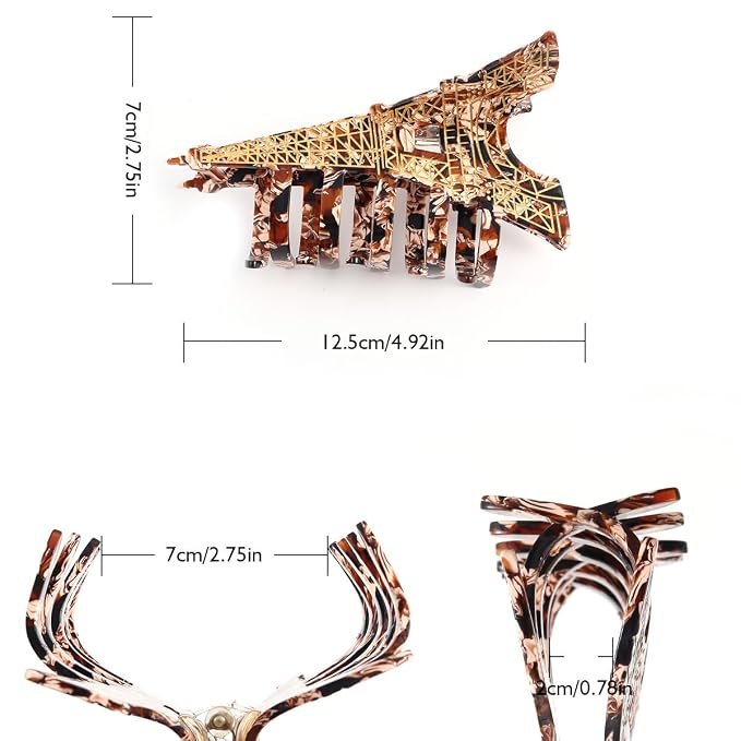 Eiffel Tower Hair Calw Clip,Fun Personalized Acetate Hair Claw for Women Big Claw Clips for Girls,Acetate Hair Clips Gift
