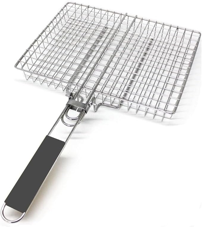 BBQ Grilling Basket - Fish Grill Basket & Rack - Outdoor Accessories