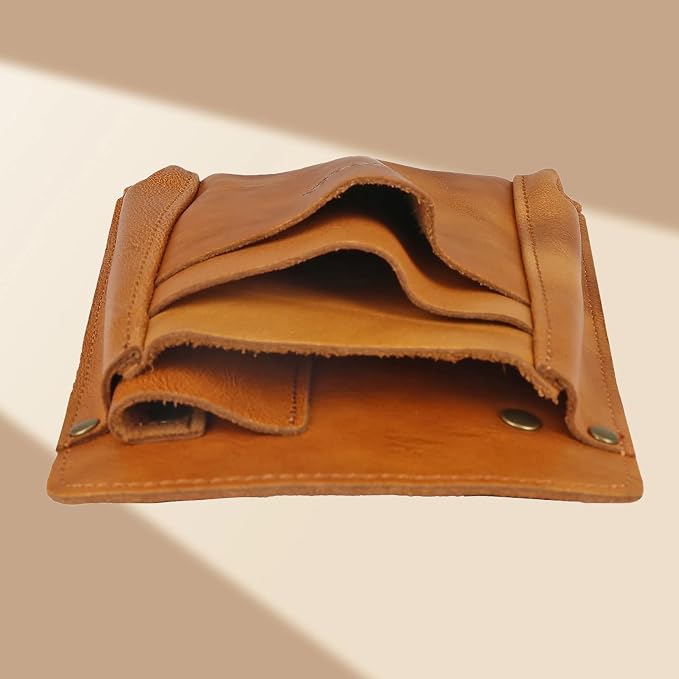 Leather Multi-Way Florist Tool Pouch - 4 Pocket Waist Shoulder Gardener Bag | 4 in 1 Organized Holder, Versatile Waist/Crossbody Carry,Adjustable Strap, Wearable Utility Pouches, Handy Cell Phone Holster