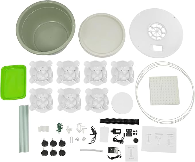 28 Pods Hydroponics Growing System kit, 7-Layer Movable Vertical Hydroponic Tower with Pump Timer Climbing Support Frame Indoor Gardening System for Vegetables Fruits Herb