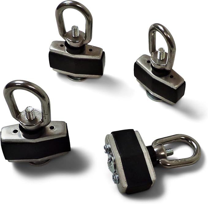 Can-Am Tie Down Anchors (4-Pack) – Twist & Lock Bed Rail Cargo Anchors with Integrated Eyelets – ompatible with Can-Am Defender, Commander, & LinQ Systems – Made in USA
