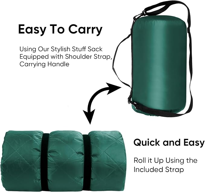 Northroad Waterproof Outdoor Blanket w/Sherpa Lining, Large Windproof Camping Blankets for Cold Weather, Light Weight and Warm for Stadium, Hiking, Dog, Picnic, Washable, 55”X 82” (Green, 1PCS)