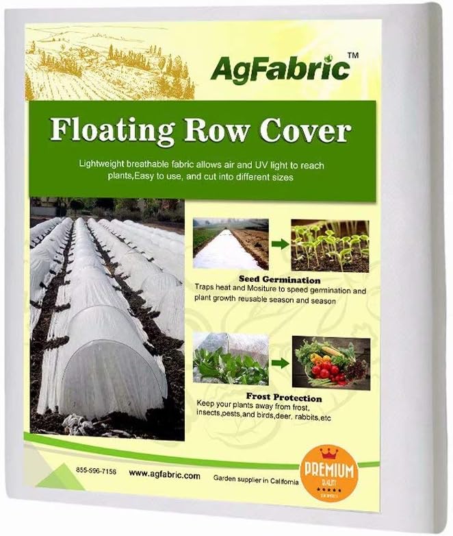 Agfabric Plant Covers Freeze Protection Floating Row Covers 7'x50' 0.55oz Plant Covers Row Covers for Vegetables,White