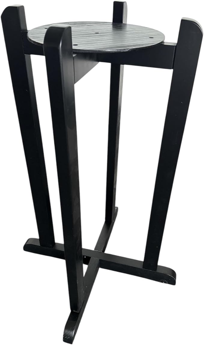 AquaNation 27" Wooden Floor Stand – Heavy-Duty Black Finish Wood Stand for Water Crock Dispenser, 3 & 5 Gallon Water Jugs, Bottles & Large Plant Pots – Sturdy & Durable for Home, Office & Kitchen