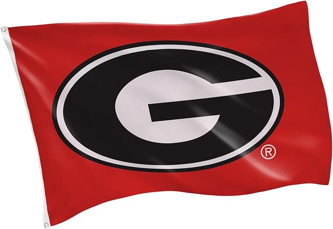 NCAA University of Georgia Flag with Grommets, 3'x5' UGA Bulldogs Outdoor College Flags & Banners for Garden Patio Indoor Wall Décor