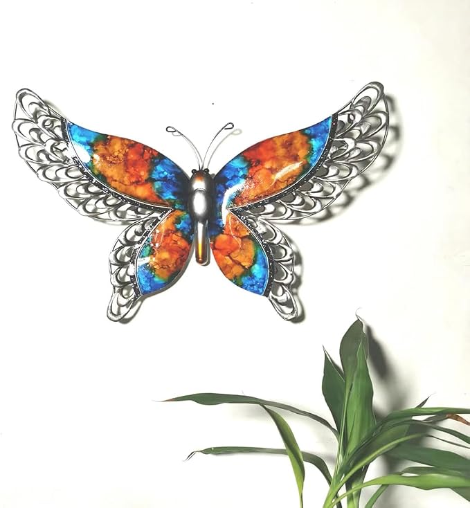 TXYS Wall Clock for Home Butterfly Decor Art Decorations ，Butterfly Outdoor Clock for Wall Sculptures Great for Office,Bedroom