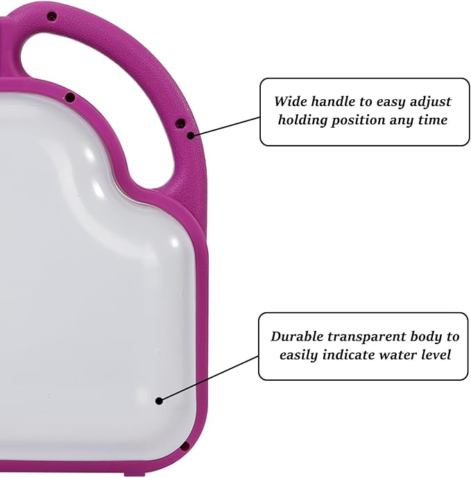 4L Foldable Watering Can with Rotating Nozzle & Long Spout for Plants, Indoor Outdoor Gardening, Clear Plastic-Purple