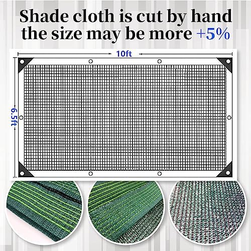 90% Blackish Green Shade Cloth, 6.5 x 10 ft with Reinforced Grommets - Image 2