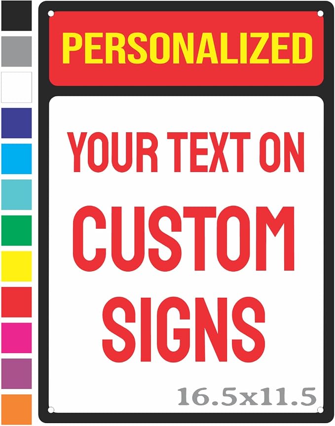 Custom Metal Sign for Outdoor and Indoor made from weatherproof non rusting aluminum. Full Color, UV Ink lasts years. Customized No Trespassing Signs, Personalized Delivery Signs for home or office. 16.5" x 11.5" - by ATX CUSTOM SIGNS
