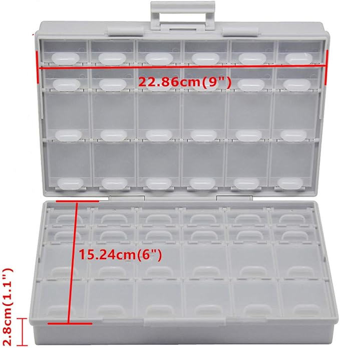 2 AideTek BOXALL48 lids Empty Enclosure SMD SMT Organizer Surface Mount Organizer lid 1206 0805 0603 0402