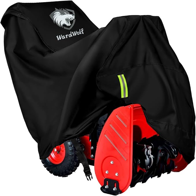 Snow Blower Cover 1200D,Fits Single-Stage or Two Stage,Black | Waterproof Heavy Duty Snow Blower Cover,For EGO,Ariens,Snow Joe,Honda,Universal Fit Snow Thrower Cover with Windproof System