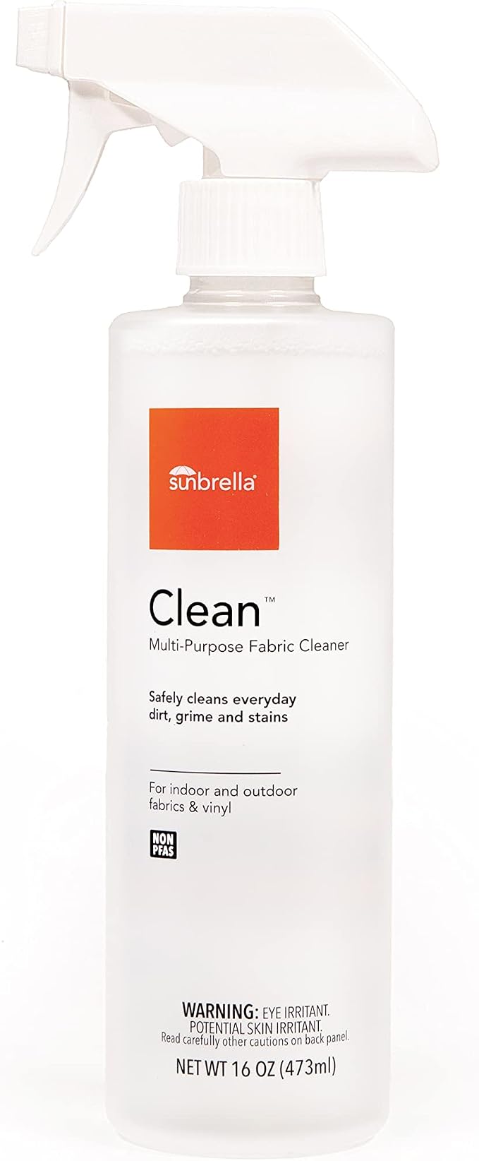 Sunbrella Clean Multi-Purpose Fabric Cleaner | All-in-One Solution for Water-Safe Fabrics and Vinyl | Upholstery Cleaner, Removes Stains & Spills | Non-PFAS | 16 fl oz