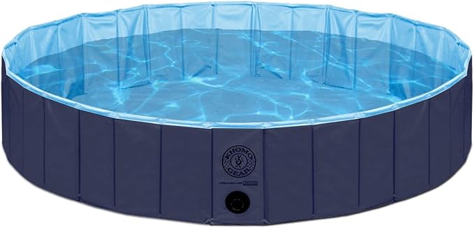 KOPEKS Outdoor Swimming Pool Bathing Tub - Portable Foldable - Ideal for Pets - XL 63" x 12",Blue,Pool-Blue-XL