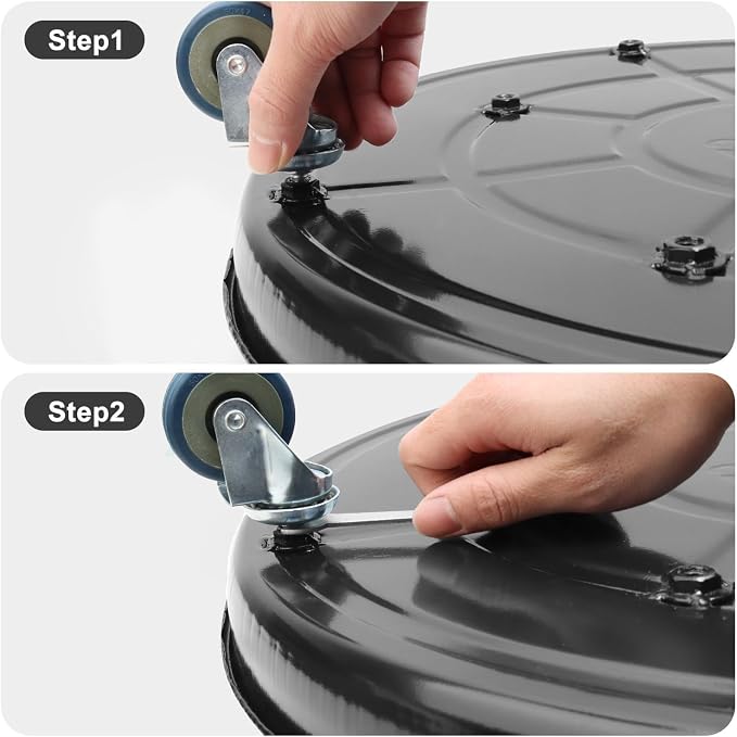 1 Pack 20 Inch Metal Plant Caddy With Lockable Wheels,Plant Stand Dolly for Heavy Planter,Wheeled Planter Saucer Tray,Rolling Plant Stand,Heavy-Duty Plant Caddy for Indoor and Outdoor(Black)