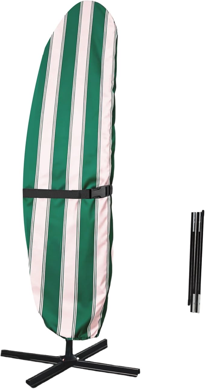 Patio Umbrella Cover, Waterproof Outdoor Umbrella Cover, PU-Coated Polyester Parasol Umbrella Cover with Zipper, Adjustable Strap and a Support Pole, UPF 50+ Windproof Design