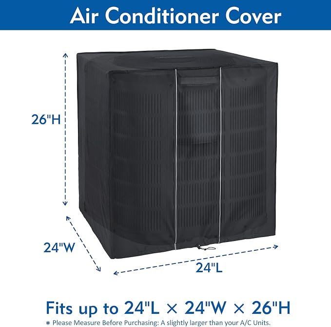 FORSPARK Air Conditioner AC Cover for Outside Units Fits up to 24 x 24 x 26 inches