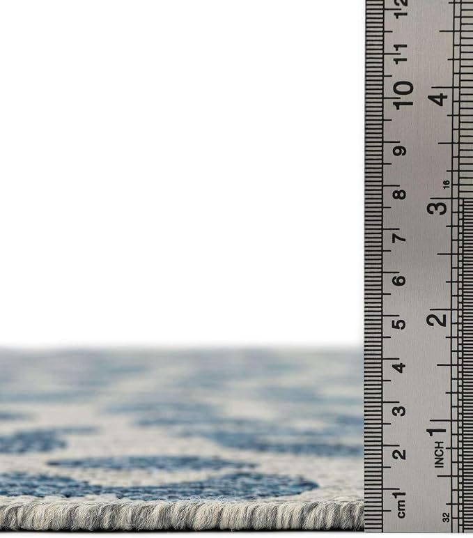Unique Loom Outdoor Safari Collection Area Rug - Leopard (2' x 3' 1" Rectangle Blue/Gray) (Pack of 2)