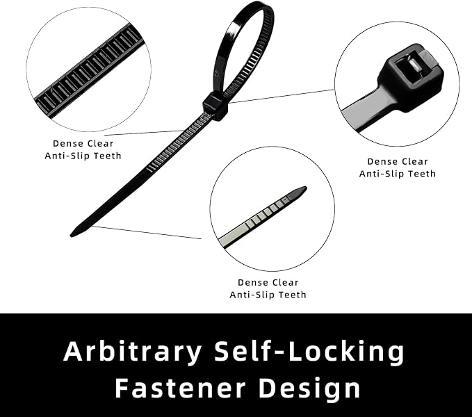 Zip Ties 12 inch, 1000 Pack Black Zip Ties, Self-Locking Nylon Cable Ties with 50 lb Tensile Strength,Wire Ties for indoor and outdoor use.