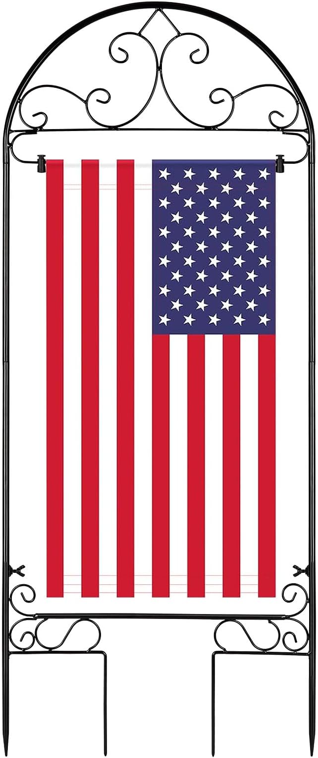 Liitrton Garden Flag Holder Stand | Yard Flag Holder Fits Max 14" x 25" Flags | Metal Garden Flagpole Stake for Outside, Seasonal Yard Lawn Holiday Decor Flag Stand (No Flag Included)