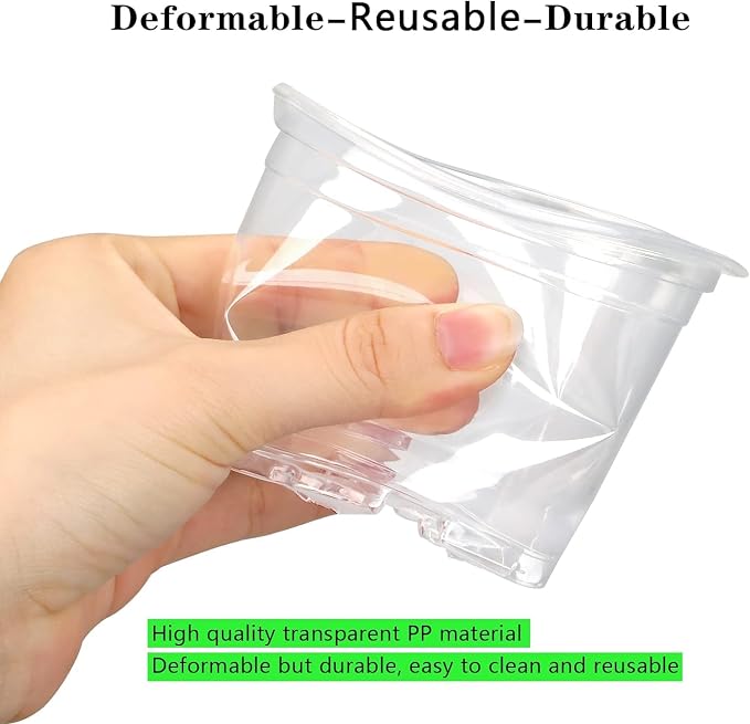 OUPSAUI 28 Pack 4/5/6/7 Inch Clear Nursery Pots for Plants with Drainage Holes, Clear Plastic Seedling Flower Plant Pot Insert, Seed Starter Pots