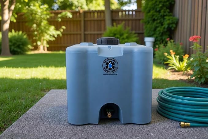 30 Gallon Stackable Emergency Water Storage Tank – Heavy-Duty Water Barrel for Long-Term Drinking Water or Preparedness